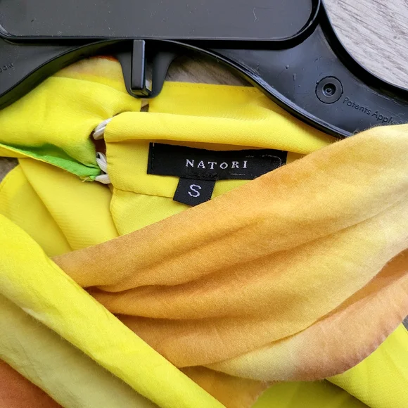 Natori Ombre Cross-Halter Camisole in Yellow, Orange & Green - Picture 2 of 6